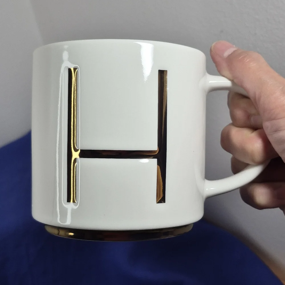 Williams-Sonoma Monogram Coffee Mug Letter 'H' 14 oz NWOT